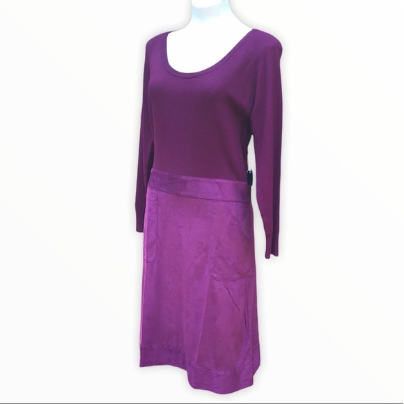 Vertigo NWT Burgundy Sweater Dress Drop Waist S - Picture 2 of 9